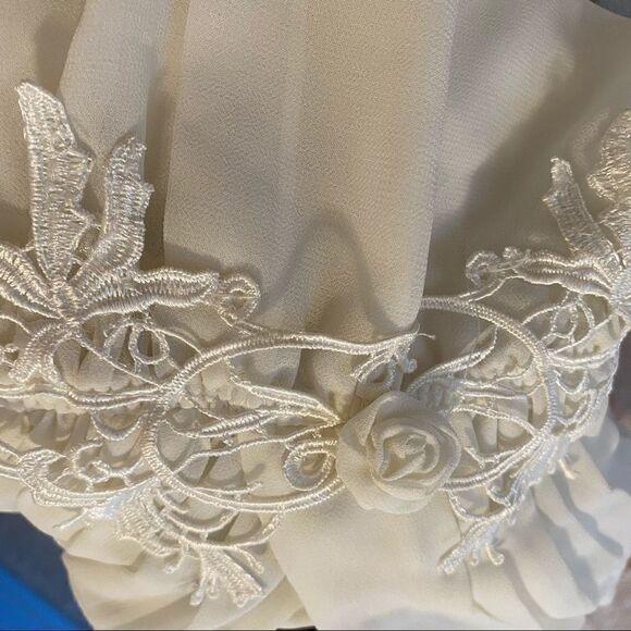 Flora Lace Embroidered Vintage Short Night Gown S Retro - Picture 3 of 5